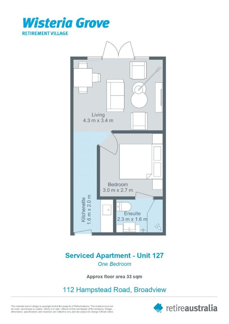 Spacious and light filled serviced apartment