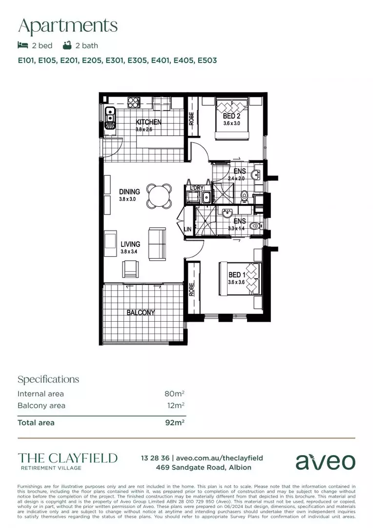 Contemporary two-bedroom apartment