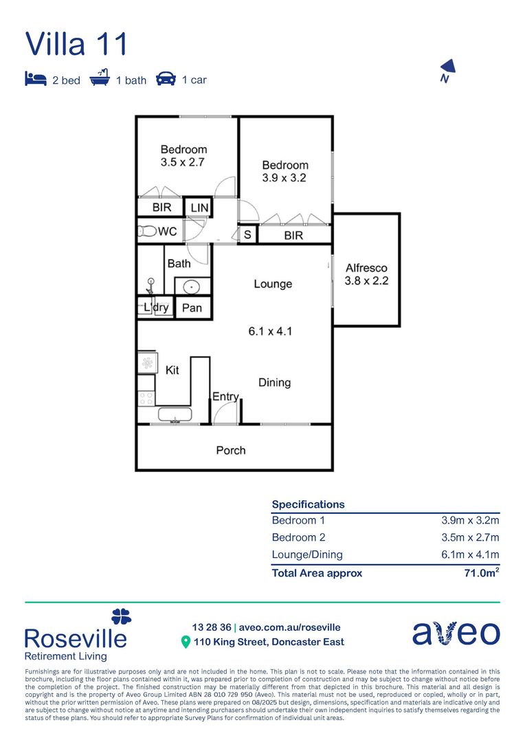 Two-bedroom villa located close to community centre