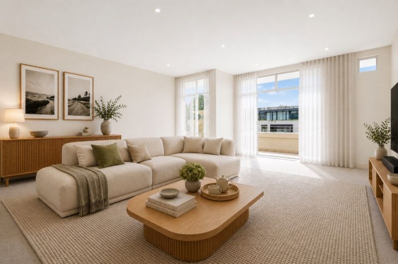 Spacious two-bedroom apartment with north-facing balcony