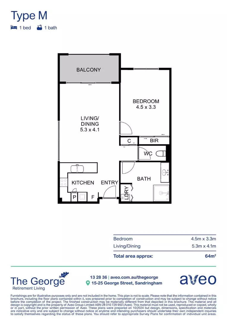 Bright & spacious one-bedroom apartment with gum tree & playing fields view