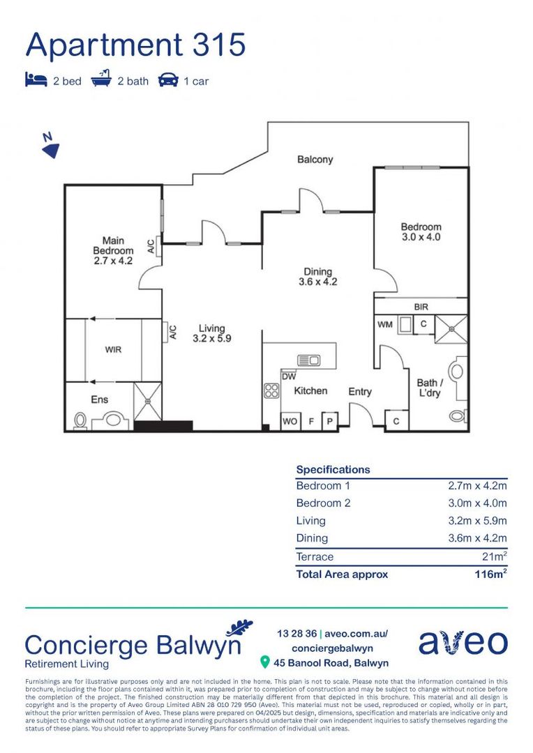 Stunning extra‑large two‑bedroom apartment