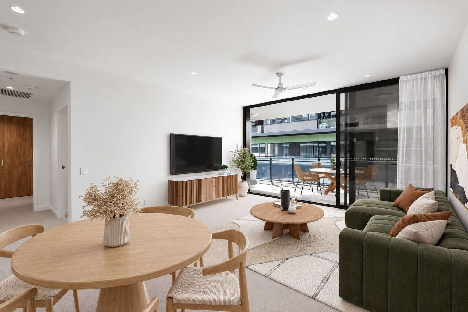 A beautifully designed north‑facing two‑bedroom haven