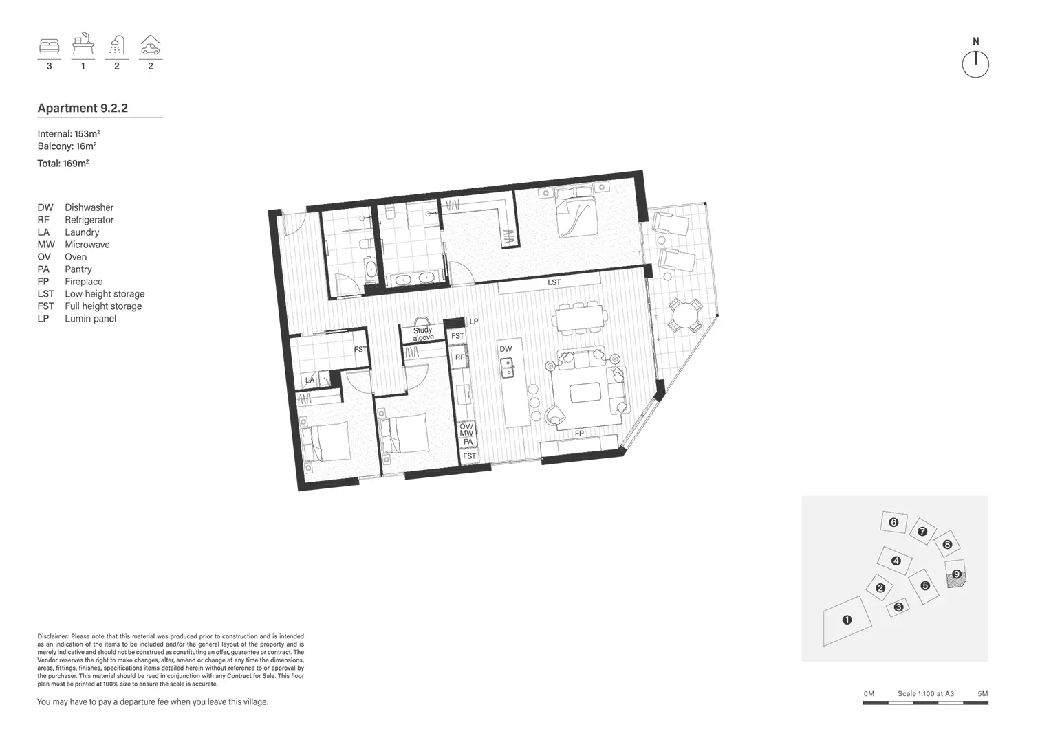 Apt 922 - Exceptional three-bedroom residence with abundant space 