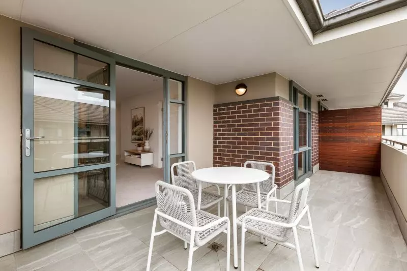 Courtyard-facing apartment on level 3 with serene views