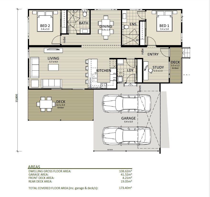 Spacious Two Bedroom Residence - Corner block position 