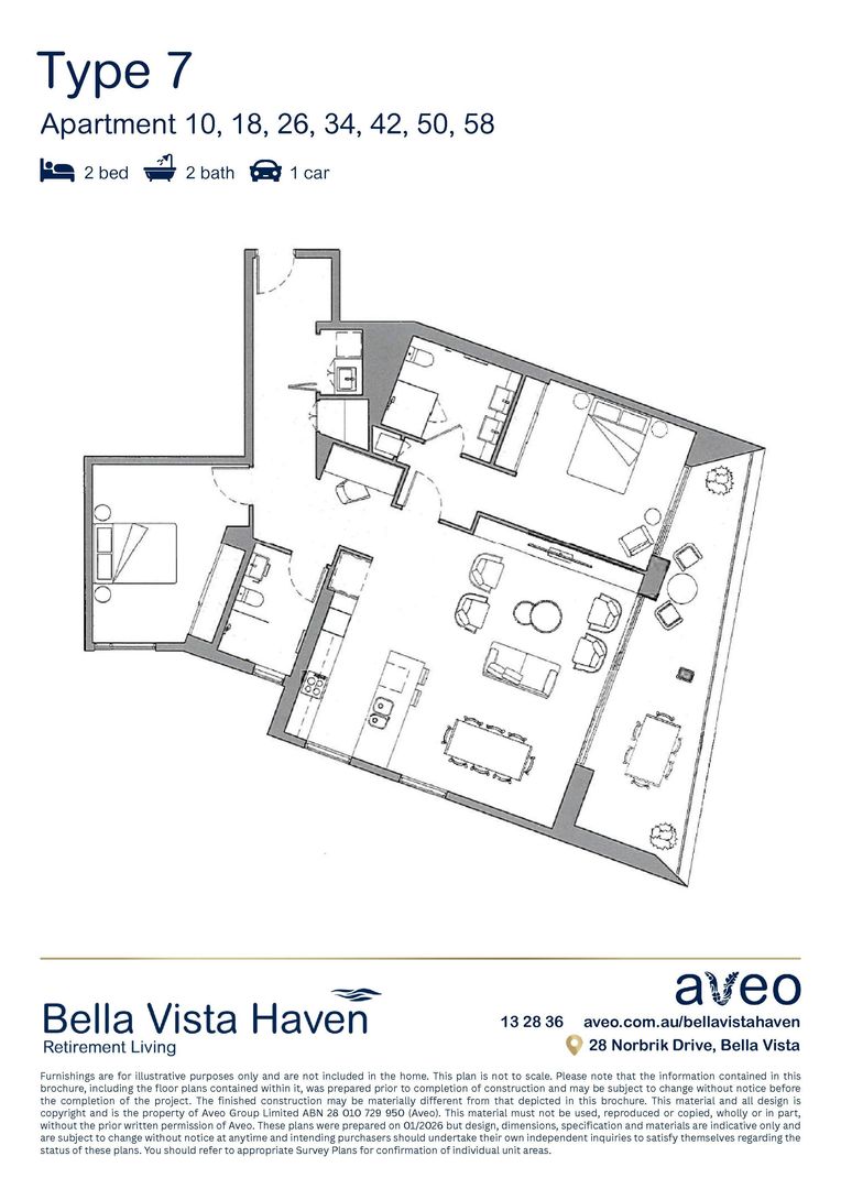 Two-bedroom apartment with gorgeous views