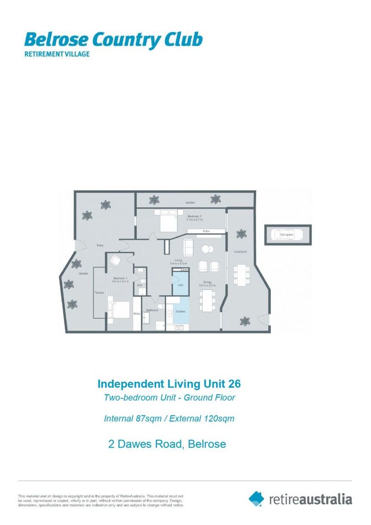 Rarely available 2 bedroom, spacious, immaculately presented ground floor villa