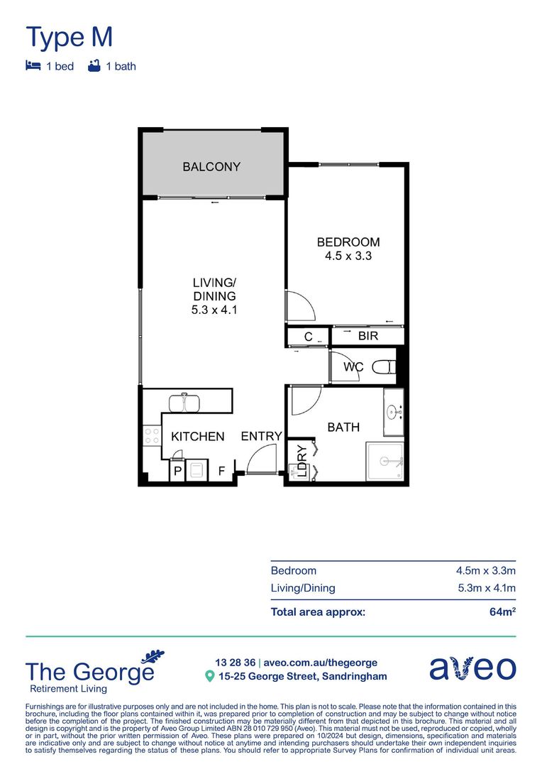 Bright & spacious one-bedroom apartment with gum tree & playing fields view