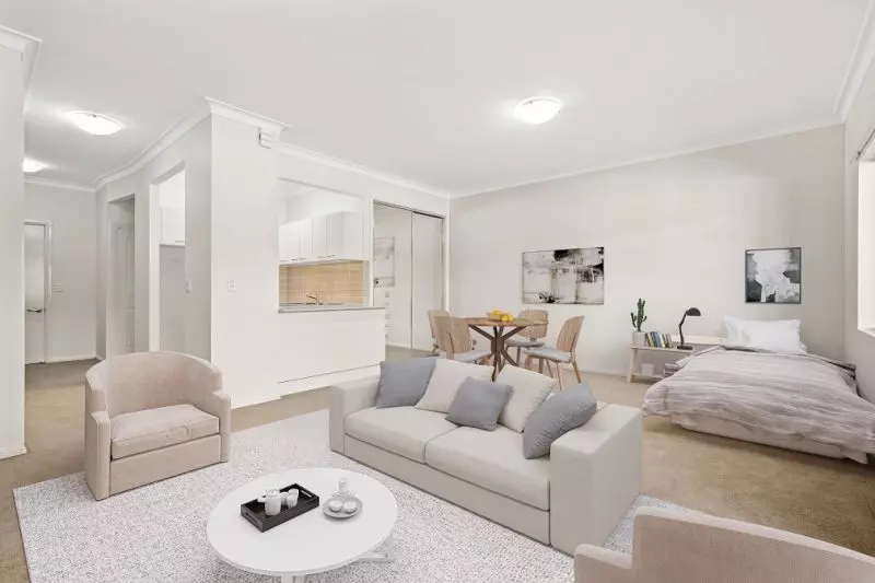 Ground floor studio apartment with east facing enclosed balcony