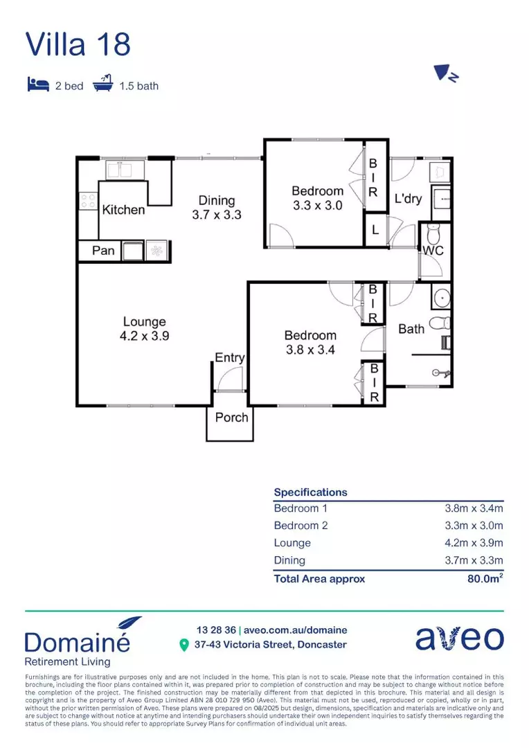 Elegant & comfortable two-bedroom villa