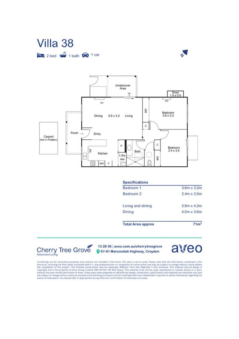 Unique two-bedroom villa close to community centre