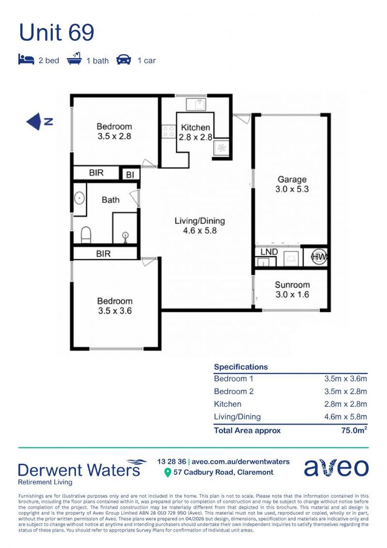 Westerly Facing Villa With Attached Garage