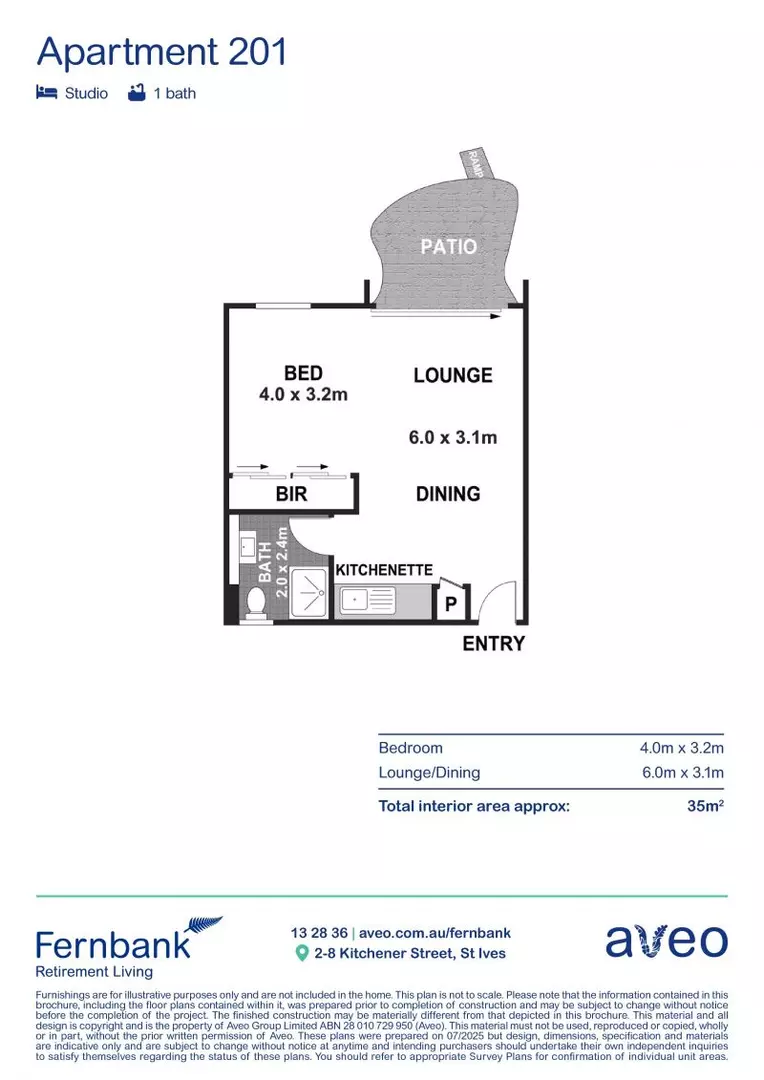 Light-filled apartment with a verdant view
