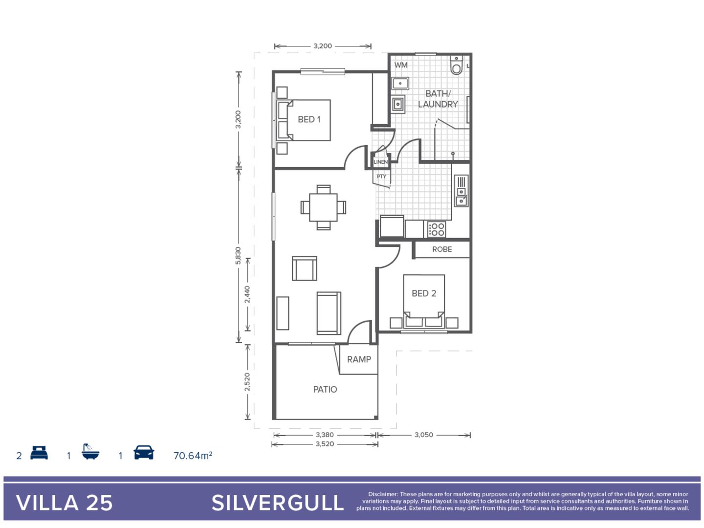 Villa 25 | 2 bed + 1 bath