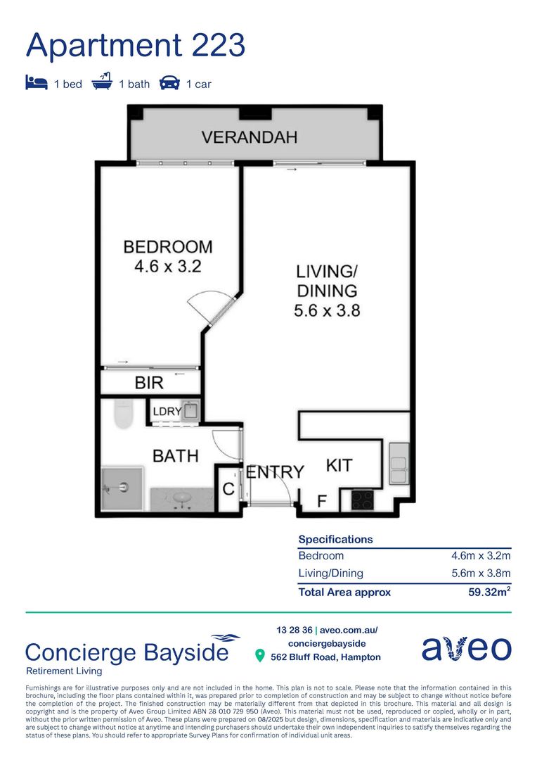 Double balcony apartment overlooking the garden