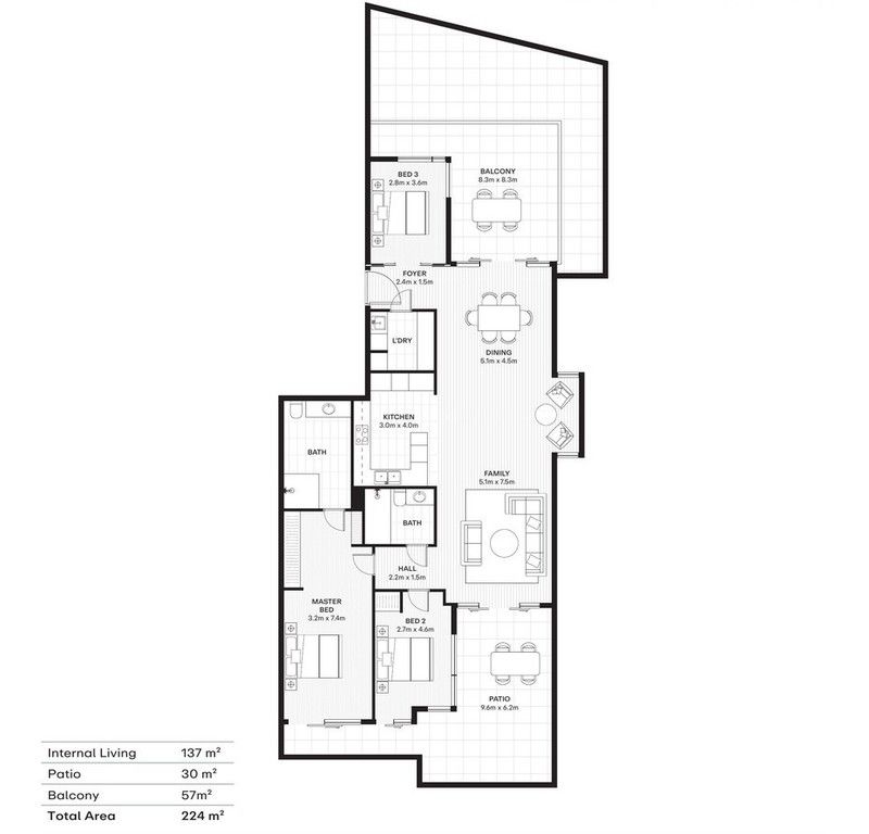 Light-filled Garden Apartment with Space, Privacy and Style