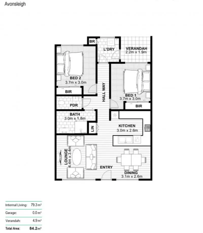 Updated Two-Bedroom Home with Private Courtyard