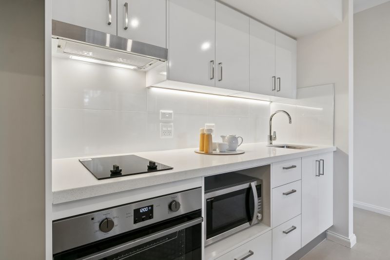 Modern studio apartment with a new kitchen