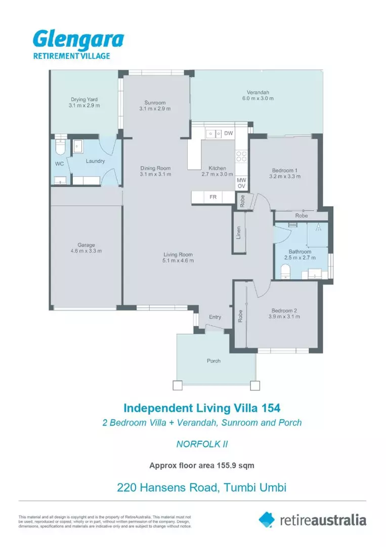 Ideal retirement independent living villa