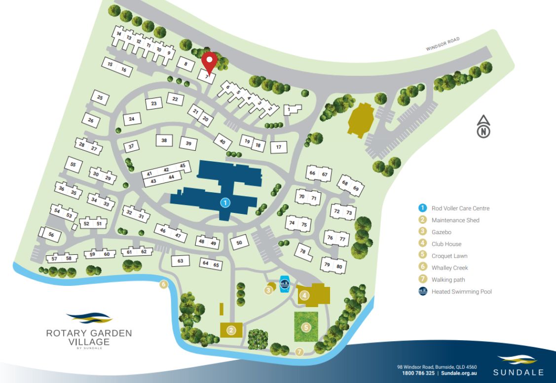 Enviable position of the village - Unit 7 at Rotary Garden Village