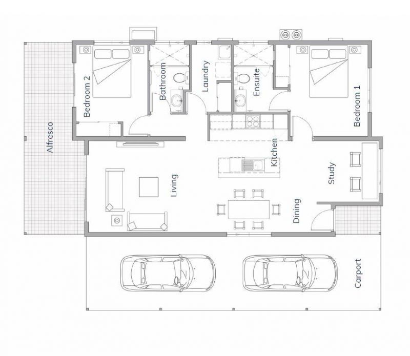 Two bedrooms plus study
