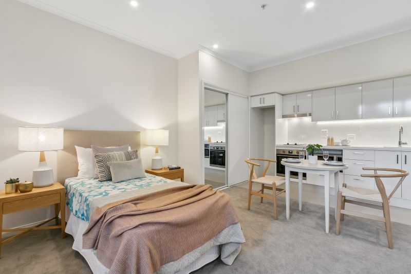 Modern studio apartment with a new kitchen