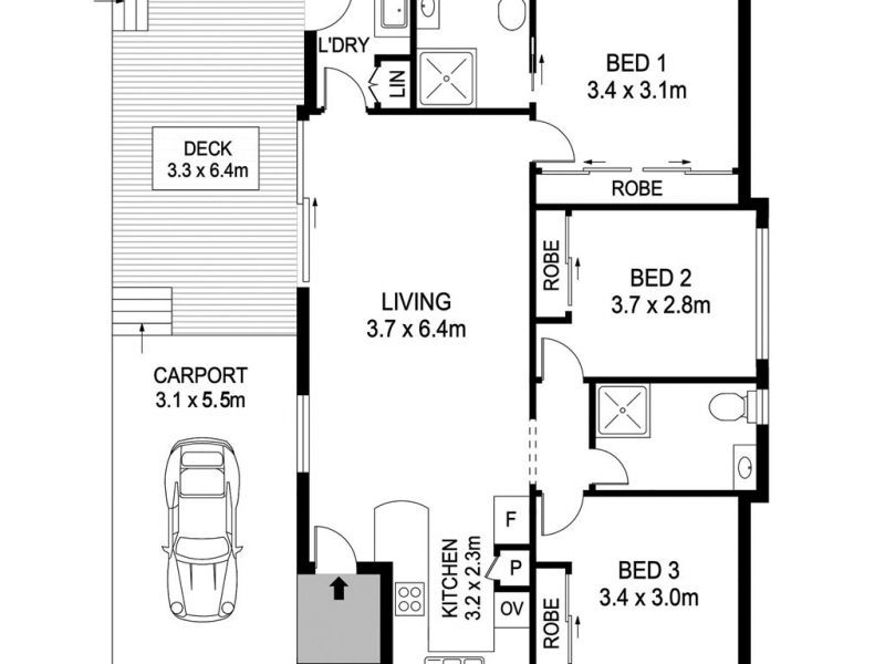 Light-Filled Living with private yard