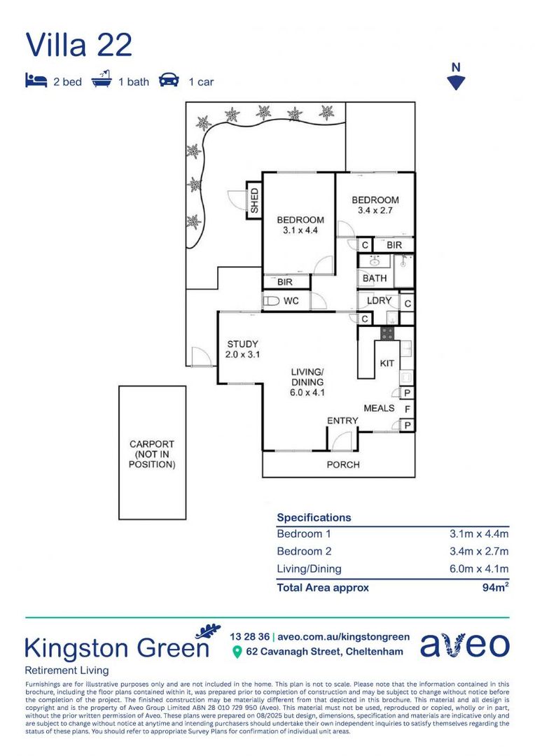 Spacious 2 bedroom villa, nestled amongst a beautiful garden setting