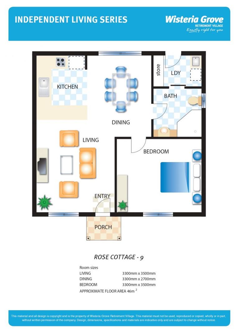 Spacious unit opening onto lovely communal courtyard