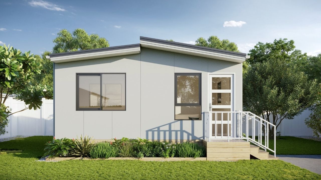 This modern two-bedroom home has been carefully designed for comfort and practicality.