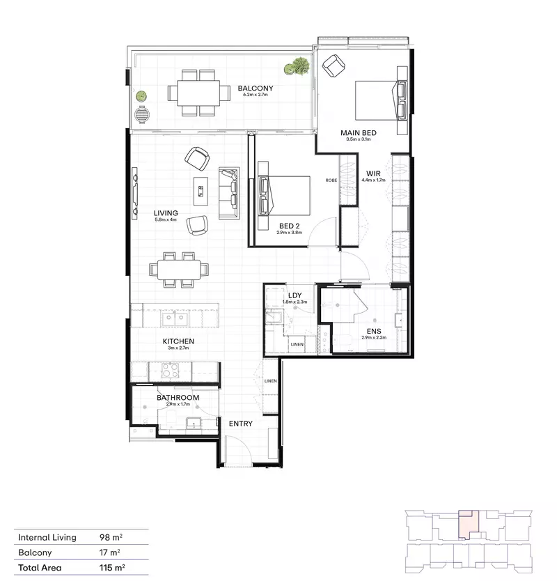 Exquisite Two-Bedroom Apartment with Scenic Northern Views – Enquire Today!