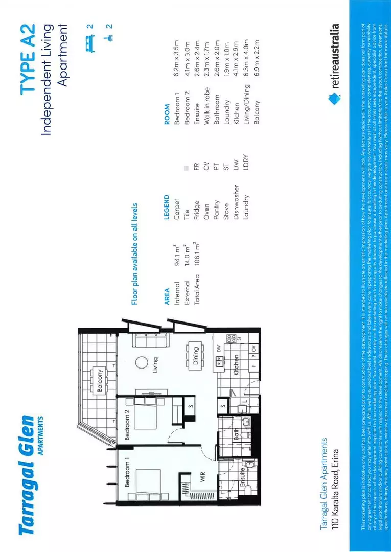 Independent Living Apartment 7212 2 bed 2 bath