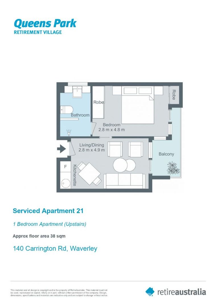 Newly renovated one bedroom serviced apartment with separate bedroom and ensuite plus kitchenette and terrace next to the pool area.