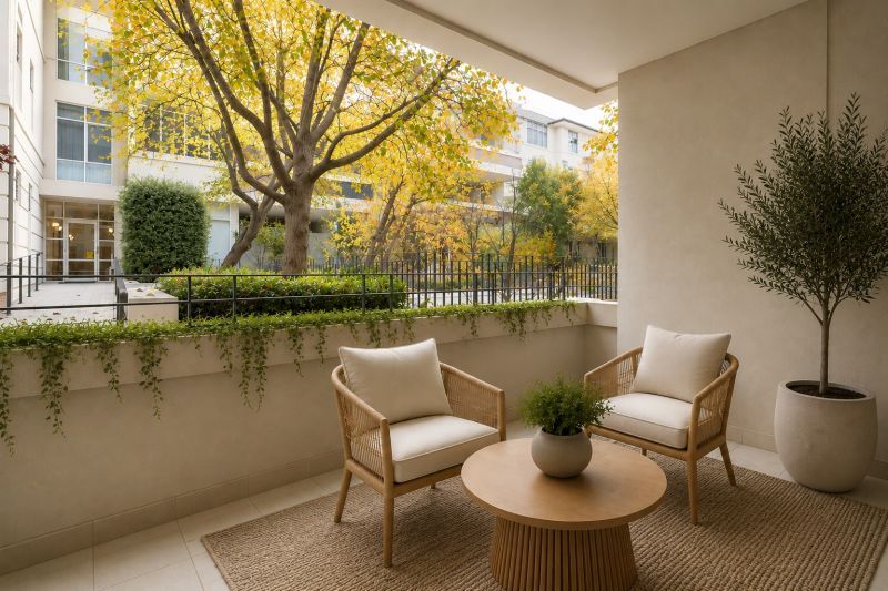 Spacious three-bedroom apartment with garden views