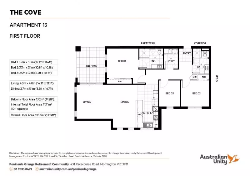DEPOSIT TAKEN - 3br apartment with lake views