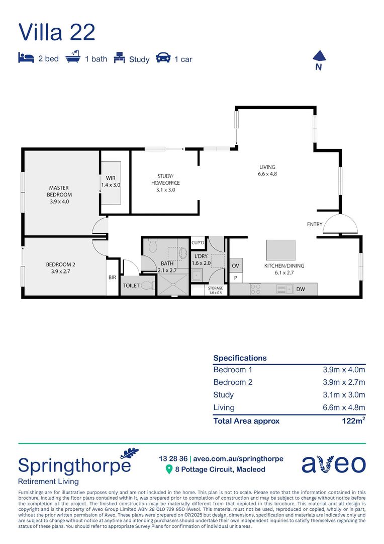 Fully renovated two-bedroom with views to Harry Pottage reserve