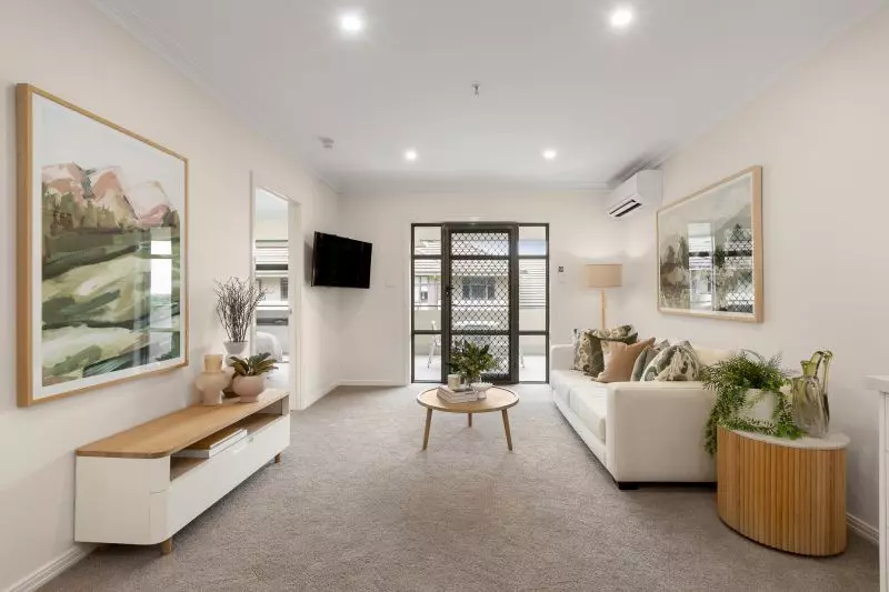 Courtyard-facing apartment on level 3 with serene views