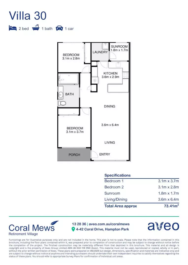 Newly refurbished 2-bed villa close to the community centre