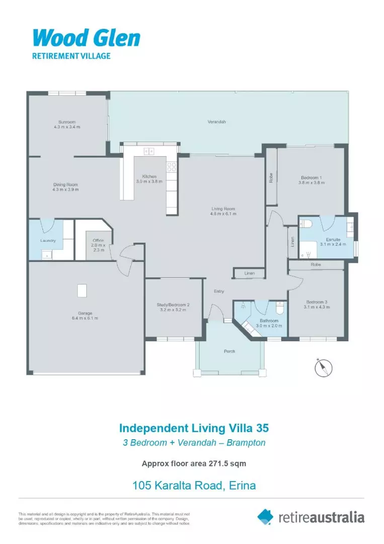 Luxury Retirement Living – Spacious fully renovated 3 bedroom villa with double garage.