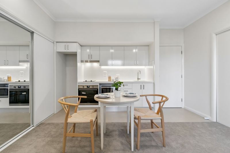 Modern studio apartment with a new kitchen