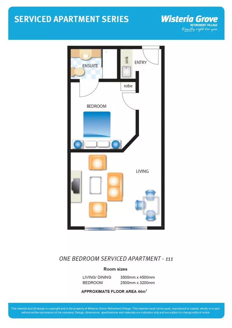 Spacious serviced apartment opening onto lovely communal courtyard