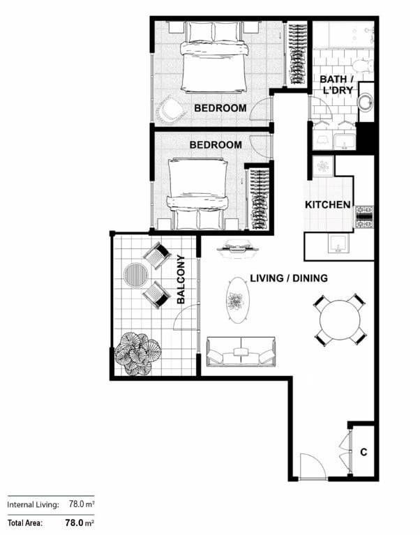 Stylish North-Facing Haven with Private Leafy Balcony