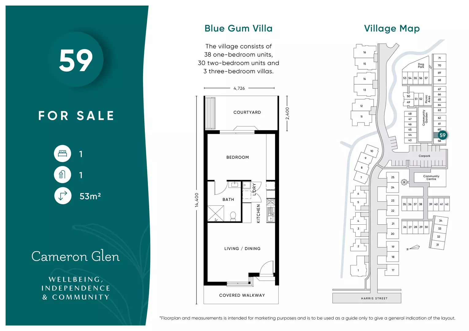 Spacious 1 bedroom villa in Supported Independent Living Village Newcastle