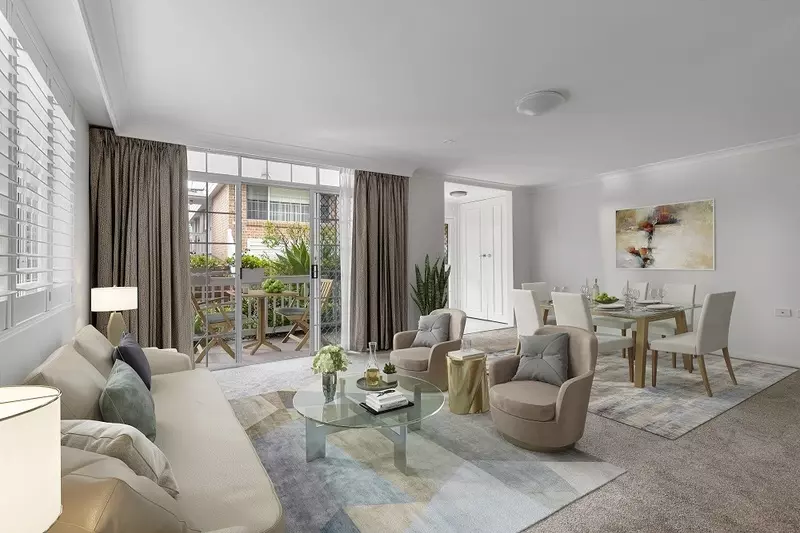 Elegant, open plan unit featuring a sunny north facing terrace