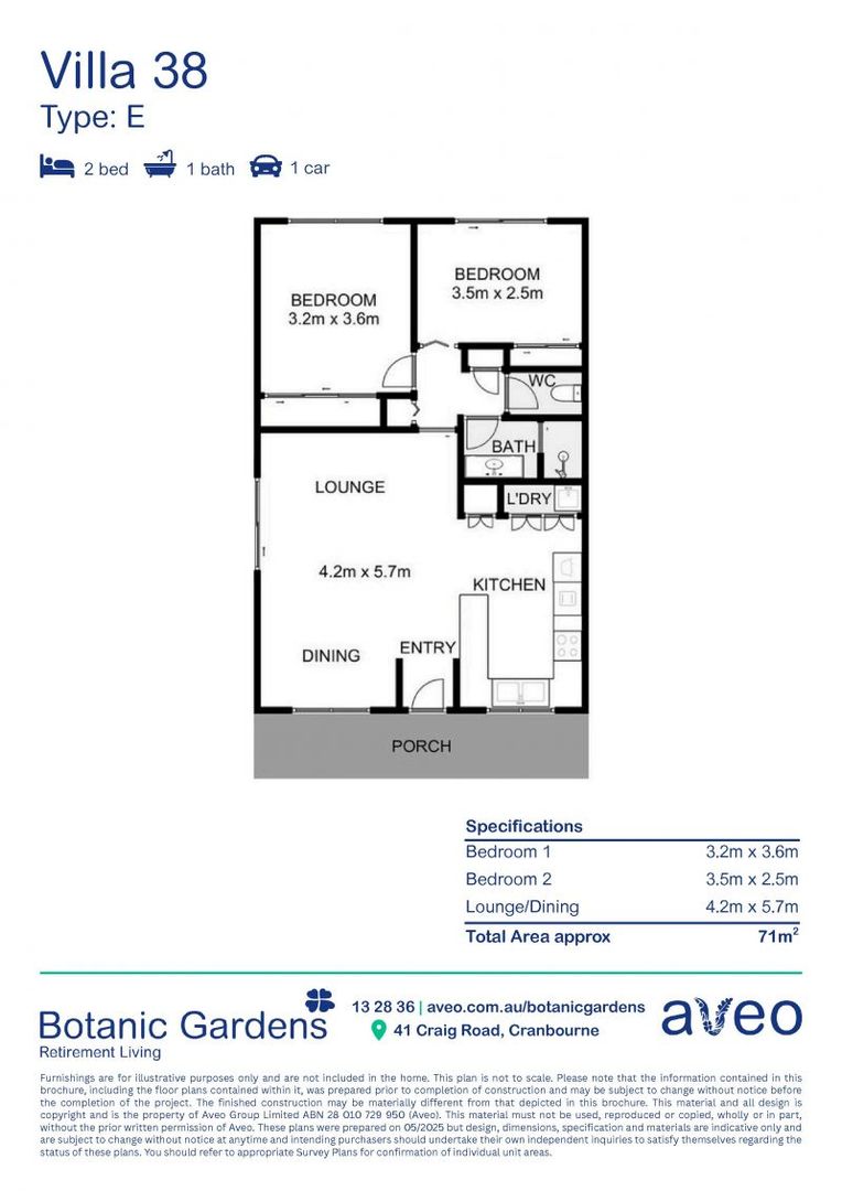 Relaxed retirement living in a unique two-bedroom villa