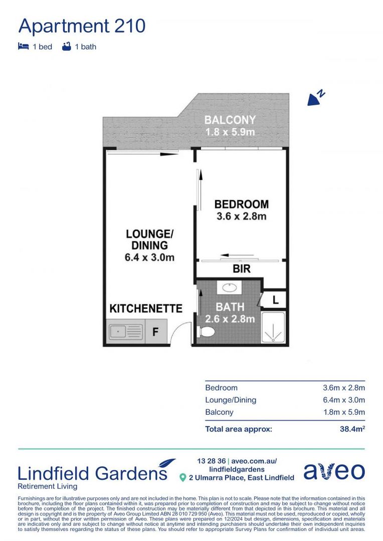 Sunny one-bedroom apartment