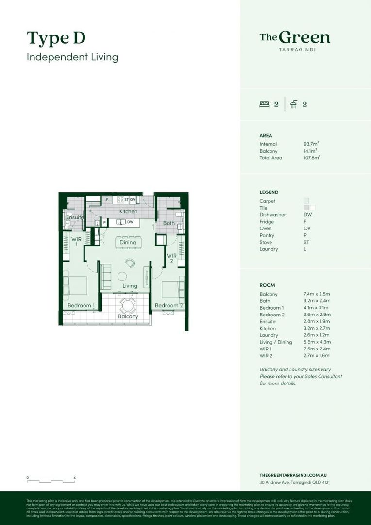 East-facing, two-bedroom apartment with a peaceful nature reserve outlook