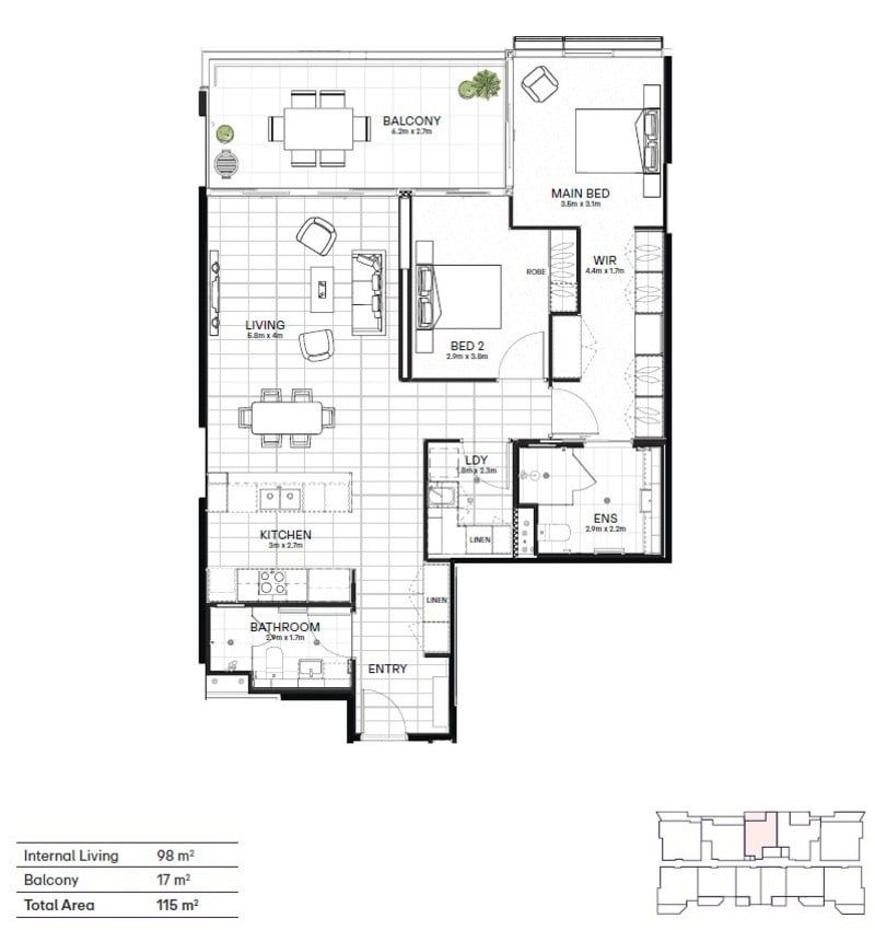 North-facing Two-Bedroom Apartment in Prime Location