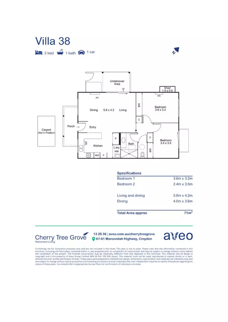 Unique two-bedroom villa close to community centre